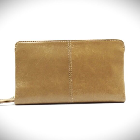 HOBO INTERNATIONAL Evolve Genuine Tan Color Leather Large Wallet/Wristlet - Picture 2 of 8